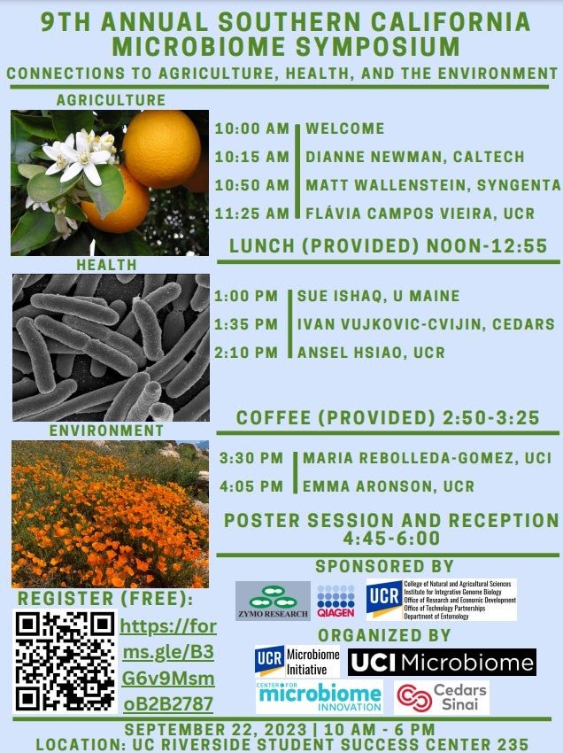 9th Annual Southern California Microbiome Symposium Flyer - 9/22/2023 (New Location)
